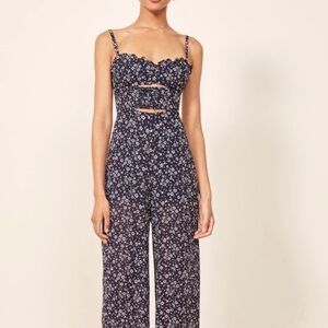 Reformation Fergie Jumpsuit - Navy Floral
